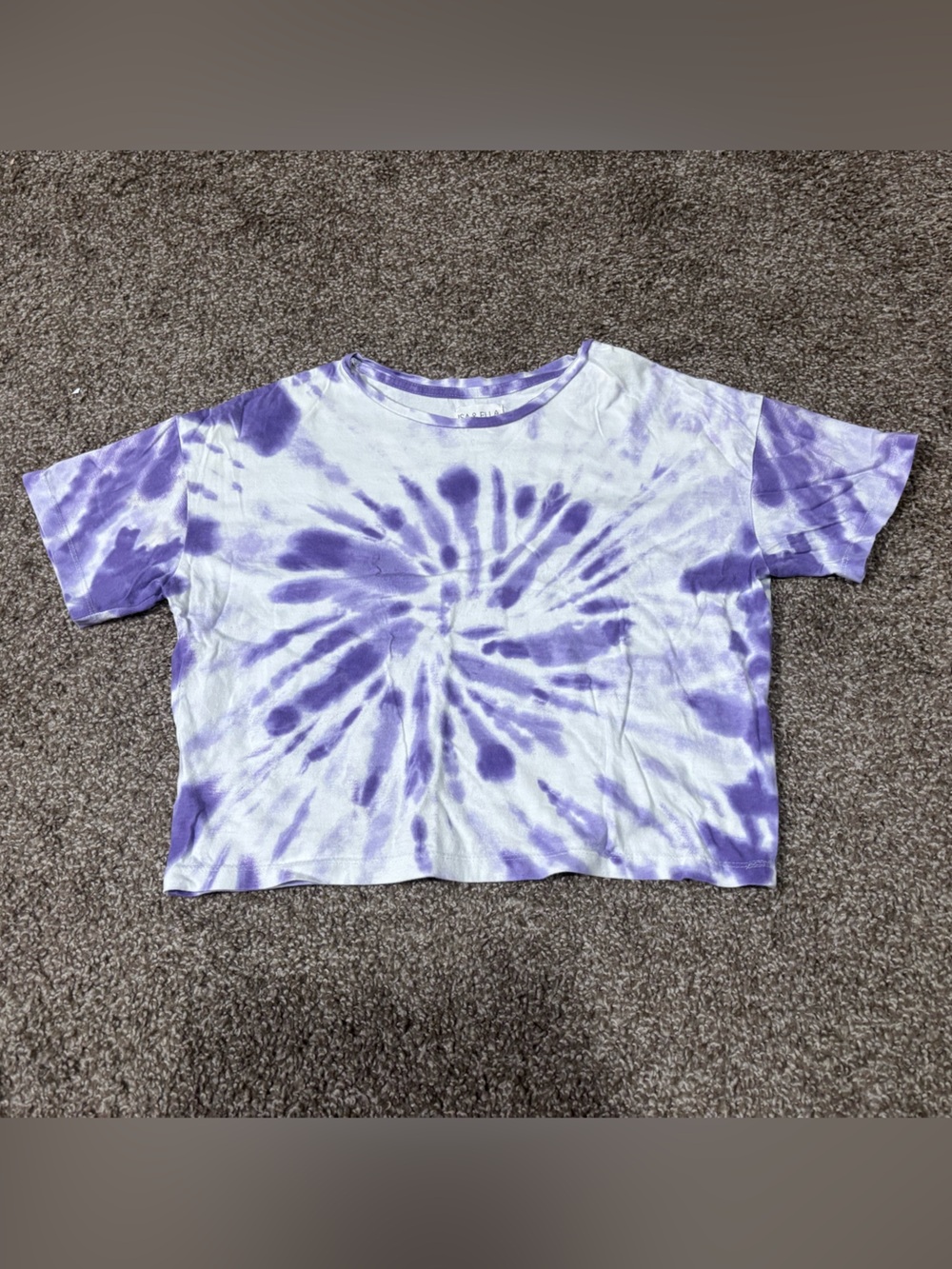 Purple Tie-Dye Short Sleeve Crop Tee - Women's